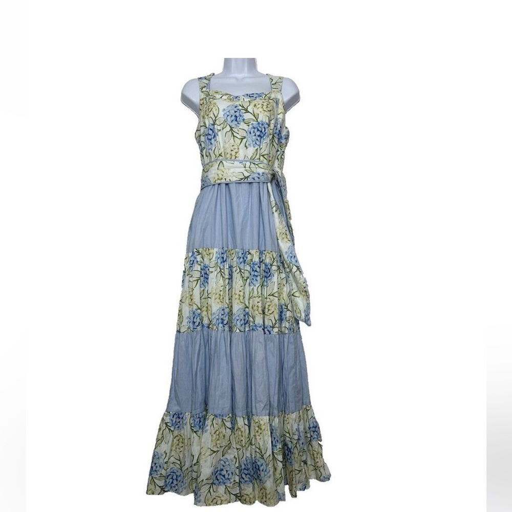 Beau & Ro x Markey Maxi Dress Size M The Nantucket Sara Tiered Floral sundress